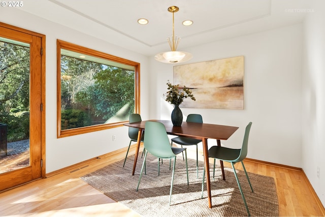 dining room with a wealth of natural light and hardwood / wood-style floors