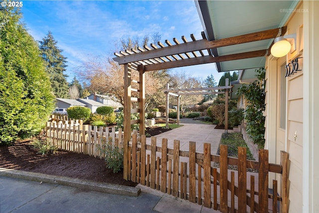 view of patio / terrace with a pergola