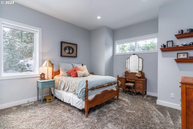 3425 NW Fairway Heights Dr, Bend, OR 97703 - bedroom with baseboards, carpet floors, and recessed lighting