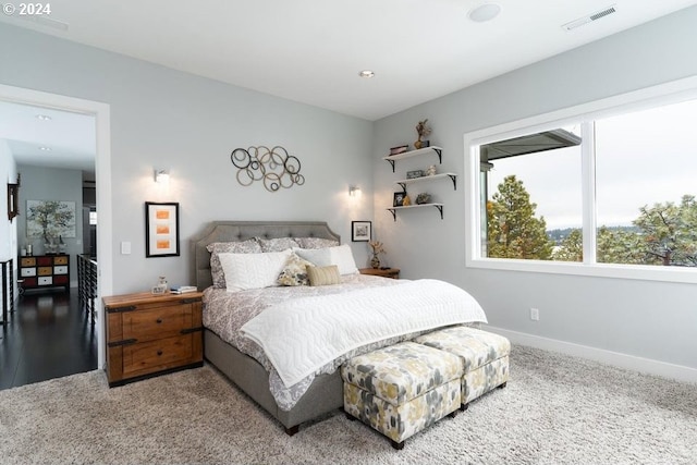 3425 NW Fairway Heights Dr, Bend, OR 97703 - bedroom featuring multiple windows, carpet, baseboards, and recessed lighting