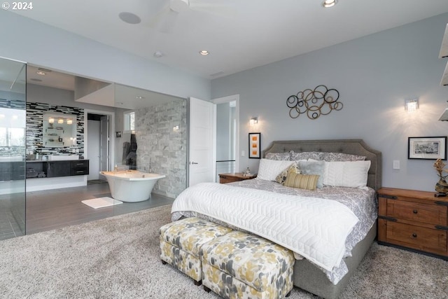 3425 NW Fairway Heights Dr, Bend, OR 97703 - bedroom featuring recessed lighting, wood finished floors, and connected bathroom