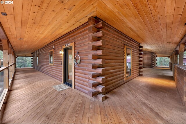 wooden deck with covered porch