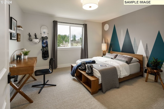 3603 N 12th Cir, Ridgefield, WA 98642 - bedroom with baseboards, light carpet, and an office area