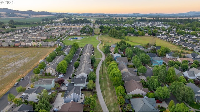 view of aerial view at dusk