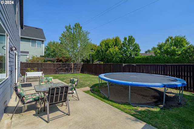 view of patio with a trampoline