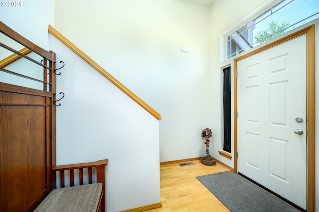 entrance foyer featuring hardwood / wood-style floors