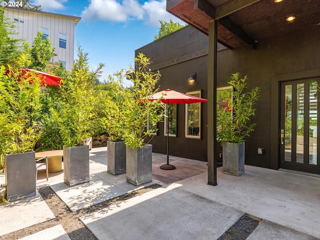 view of patio with french doors