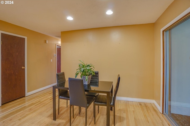 dining room featuring light wood-type flooring