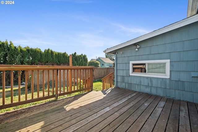 deck featuring fence