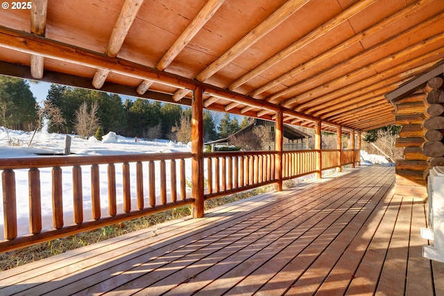 96 Mount Adams Rd, Trout Lake, WA 98650 - view of snow covered deck