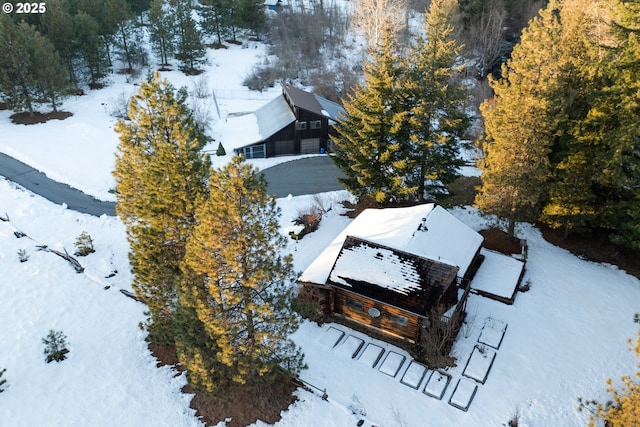 view of snowy aerial view