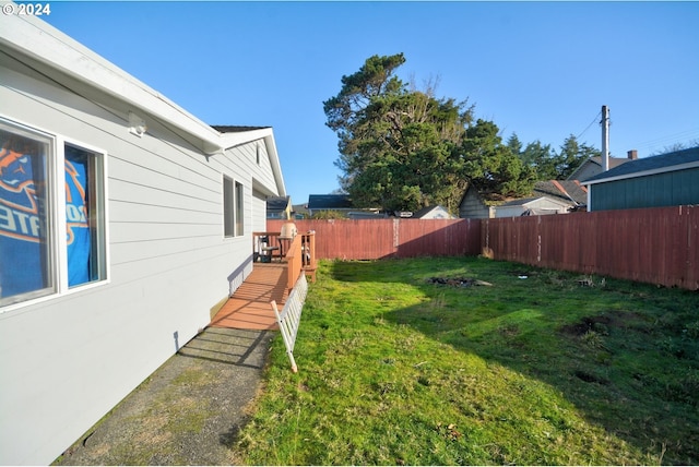 view of yard with fence