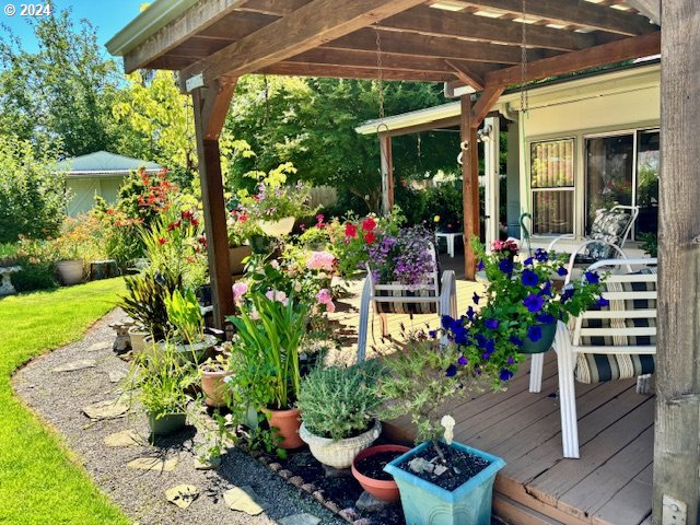 deck with a pergola