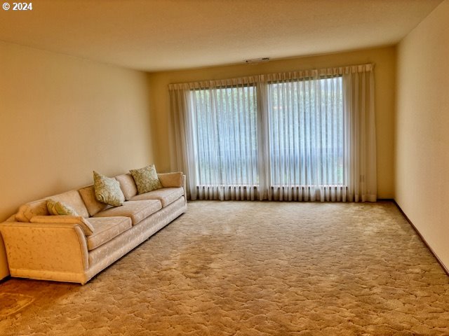 living room with carpet flooring