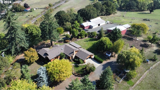 aerial view featuring a rural view