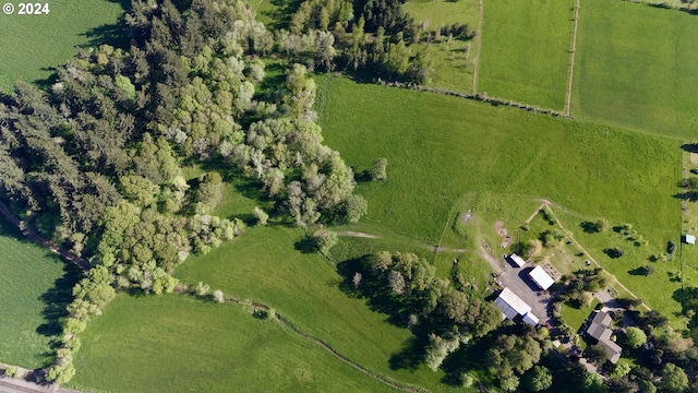 bird's eye view with a rural view