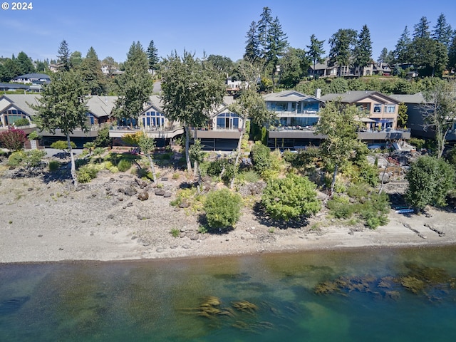 15421 SE Rivershore Dr, Vancouver, WA 98683 - drone / aerial view with a water view and a residential view