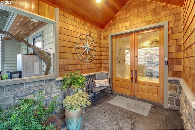 property entrance with french doors