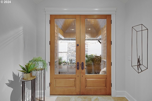 interior space with french doors