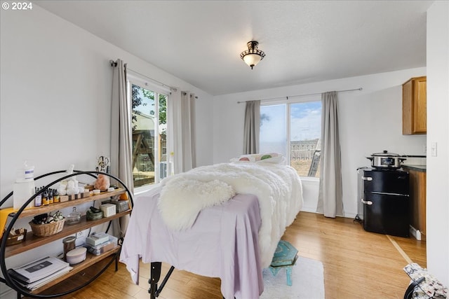 bedroom featuring light hardwood / wood-style floors