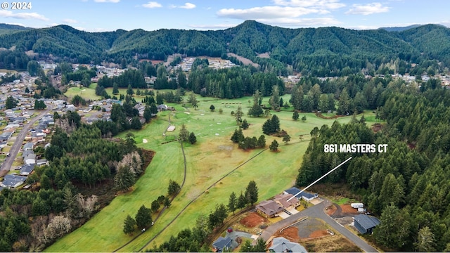 bird's eye view featuring a mountain view