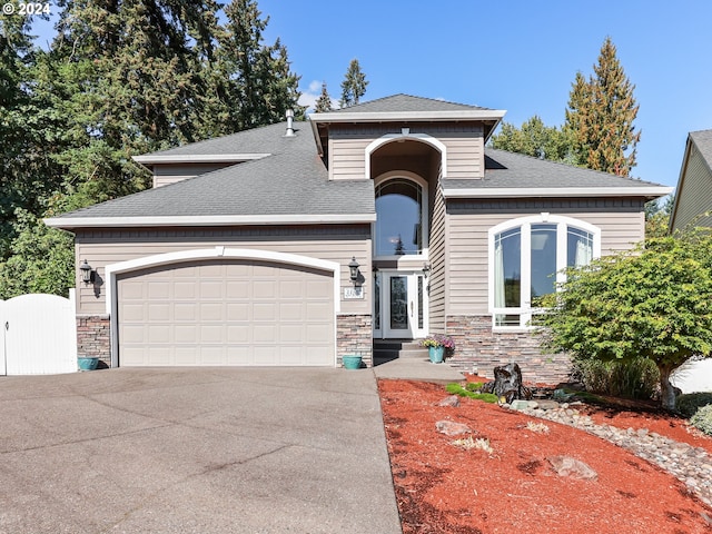 view of front facade with a garage