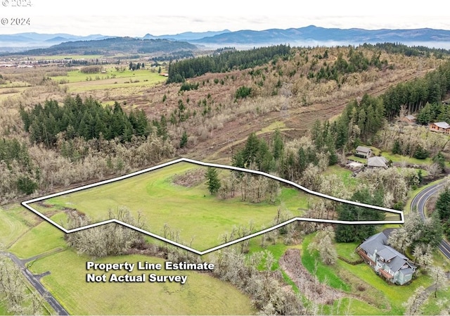 bird's eye view featuring a mountain view