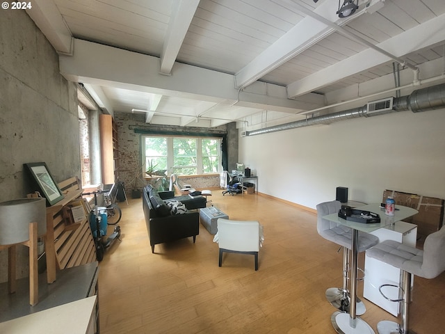 interior space with light hardwood / wood-style flooring