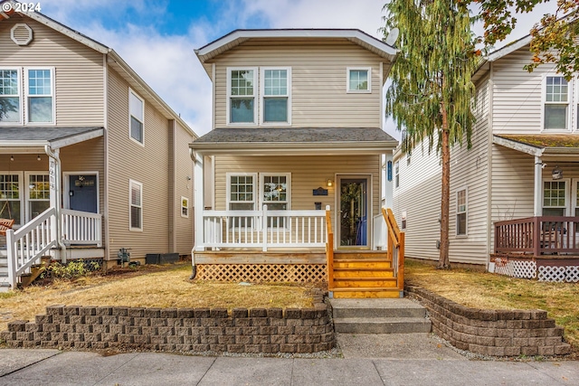 front of property featuring a porch