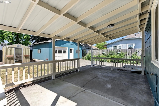 160 Beatrice Ave, Gladstone, OR 97027 - view of patio with an outdoor structure and a garage