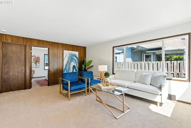 160 Beatrice Ave, Gladstone, OR 97027 - living area with plenty of natural light, wood walls, and light colored carpet