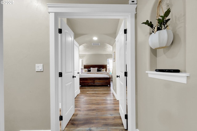 hall featuring hardwood / wood-style floors