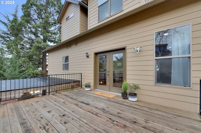 deck featuring french doors