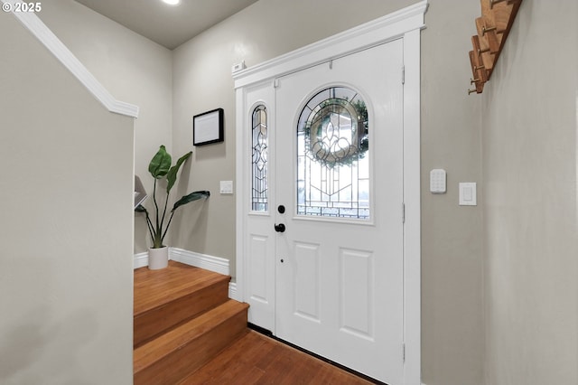 foyer featuring dark hardwood / wood-style flooring