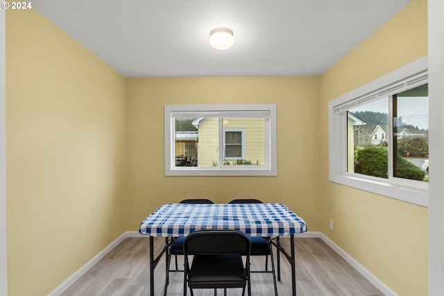 dining area featuring light hardwood / wood-style flooring