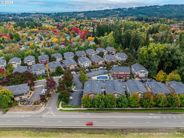 aerial view with a residential view