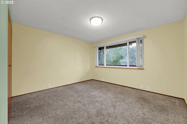 carpeted spare room featuring a textured ceiling