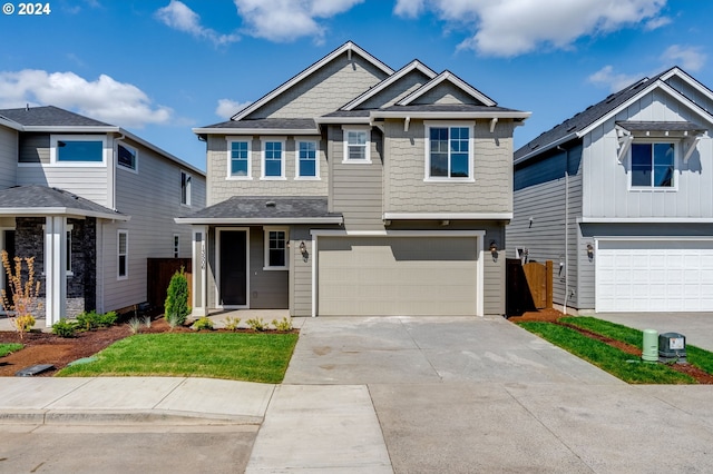 view of front facade featuring a garage