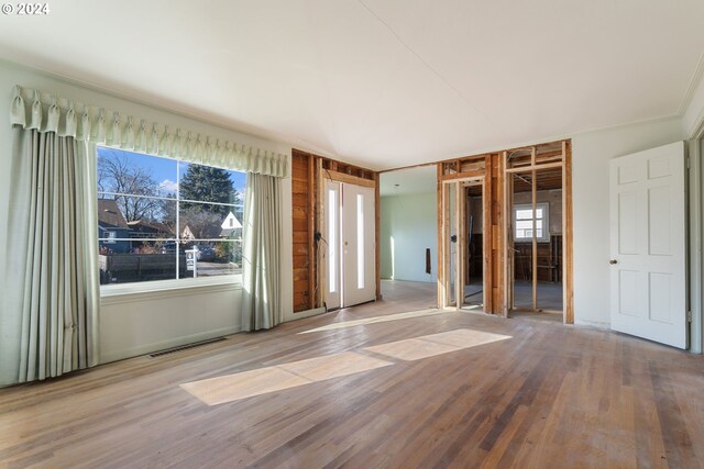 empty room featuring a healthy amount of sunlight and light wood-type flooring