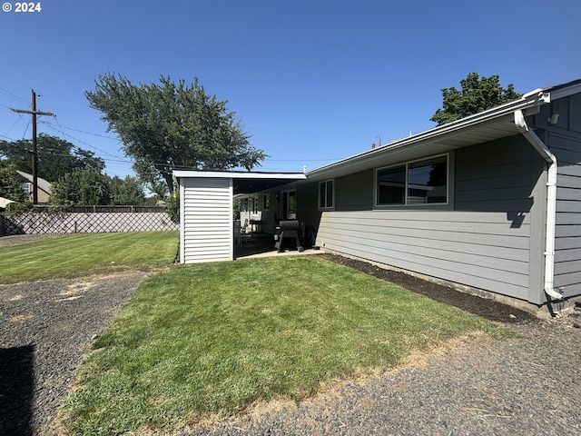 exterior space with a yard