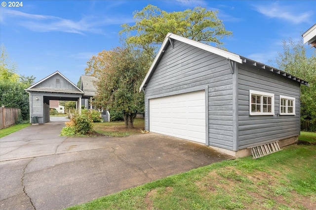 view of garage