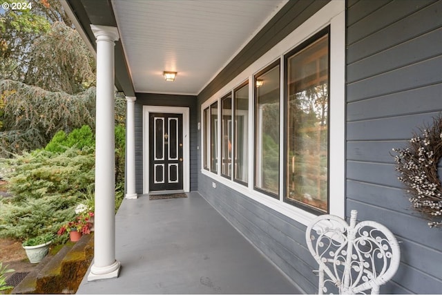 property entrance with a porch