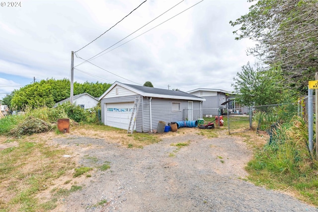 view of garage