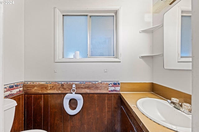 bathroom with vanity and toilet