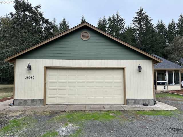 view of garage