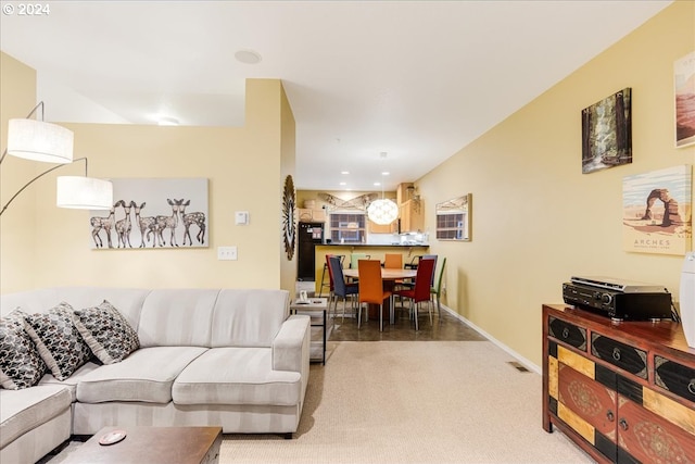 view of carpeted living room