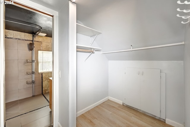 interior space with light hardwood / wood-style floors