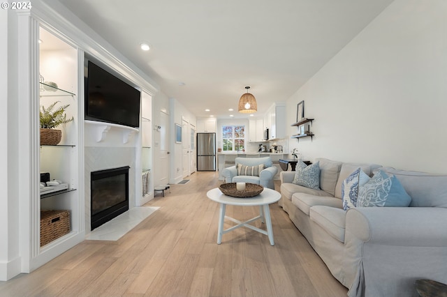 living room featuring light hardwood / wood-style floors