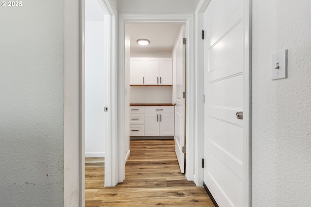 hall featuring light hardwood / wood-style flooring