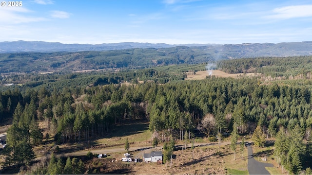 aerial view with a mountain view